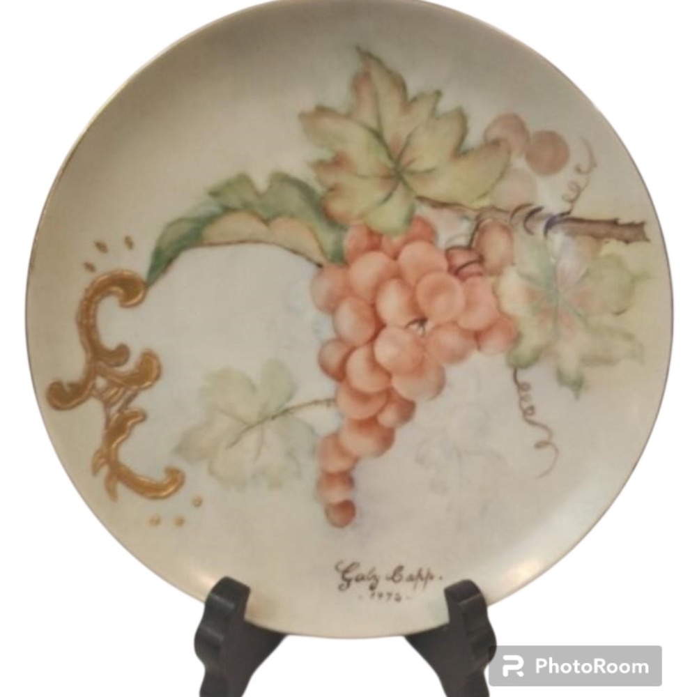 Vintage 1973 Hand Painted German Plate Pastel Colors Home Art Decorative Accents